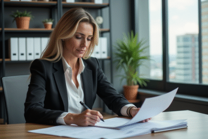 Femme d affaires dans un bureau moderne en réunion