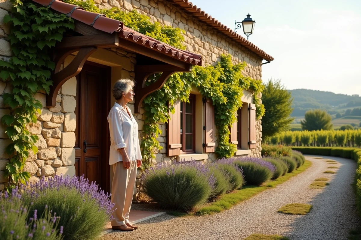 Gîte en pierre typique de la région Armagnac en Gascogne avec vignes et propriétaire accueillante