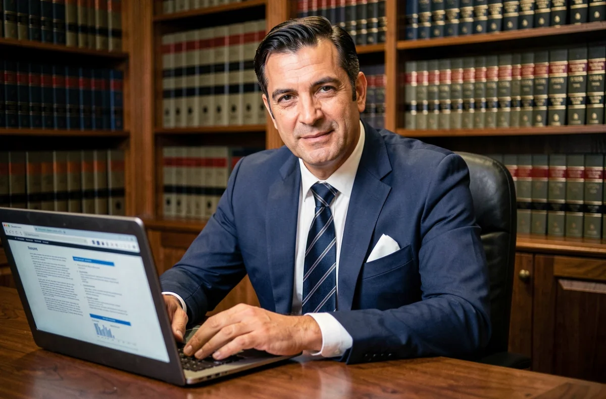 Maître Olivier Yacoub, avocat en Seine-Saint-Denis, assis à son bureau dans un cabinet juridique professionnel
